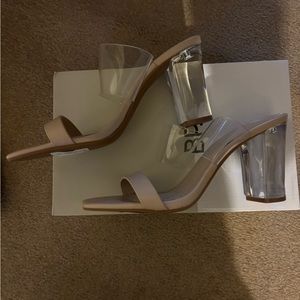 New Clear High Heeled Slides